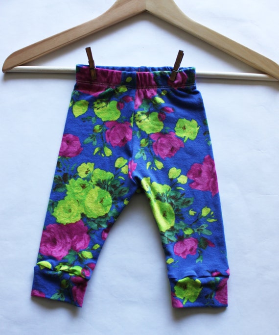 Baby Leggings Floral on Purple Made to Order by DreamElephant