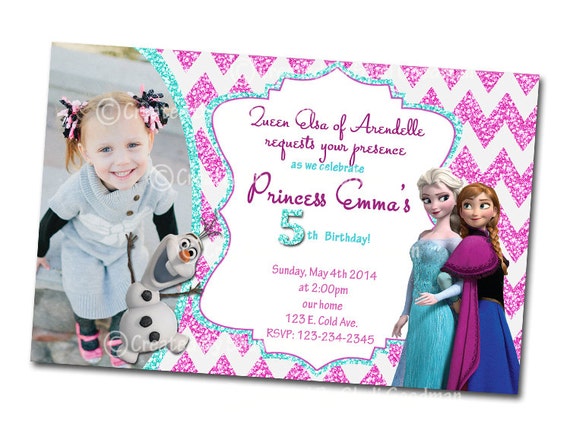 Frozen Invitations printable DIY digital file by CupcakeTops