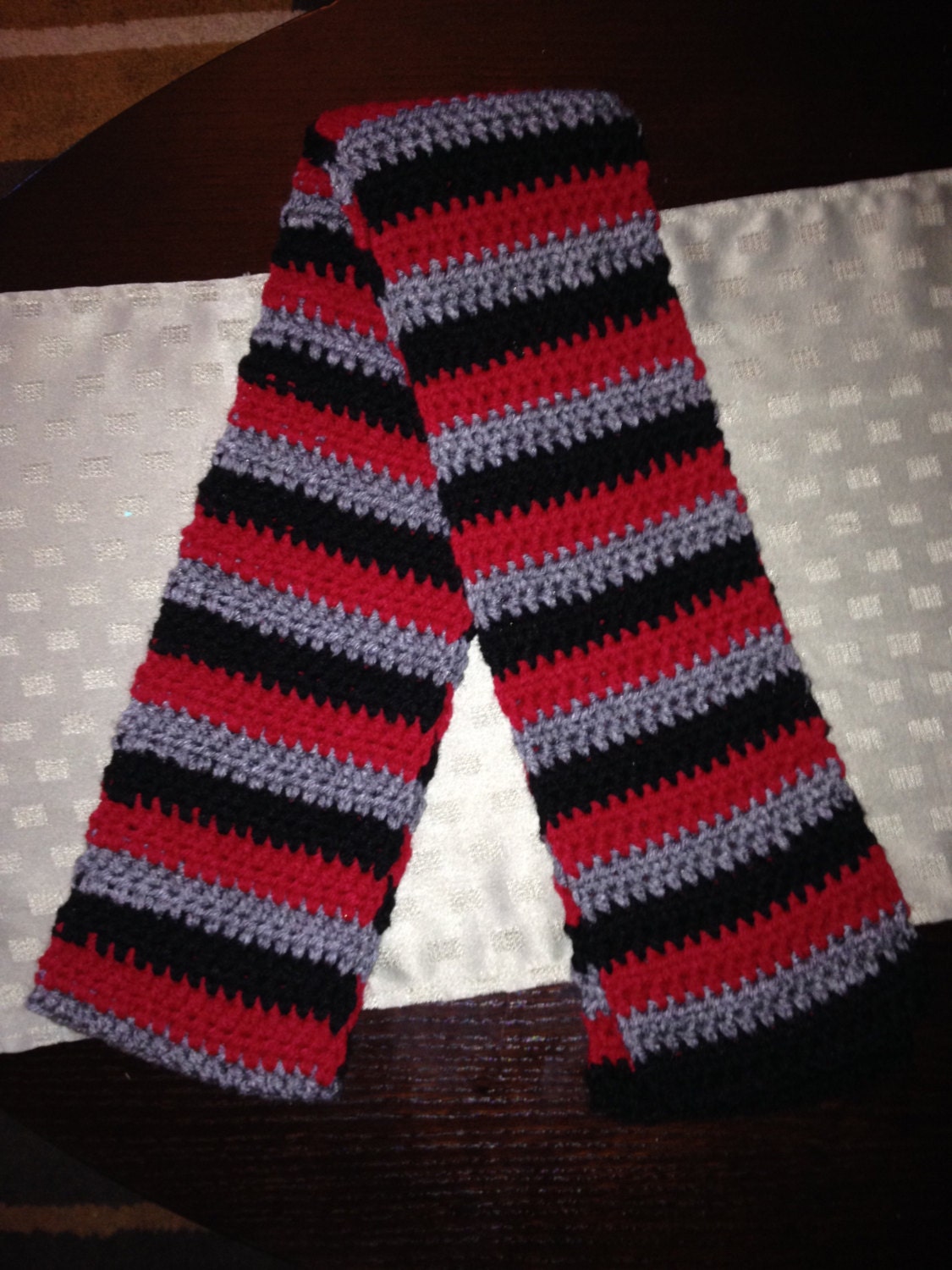 crochet stripe scarf