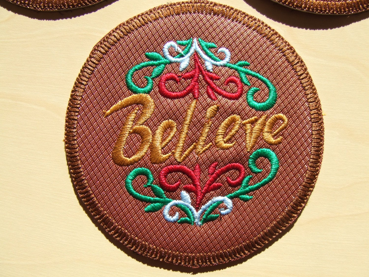 set of 6 coasters embroidered on pleather fully lined