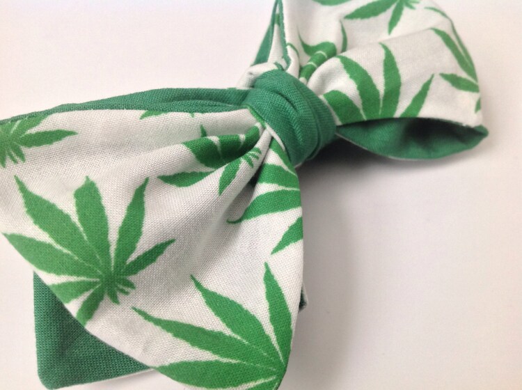 Marijuana leaf bow tie bud leaf weed cannabis bow by ...