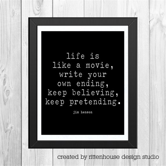 Items similar to Typographic Print "Life is like a movie..." Jim Henson