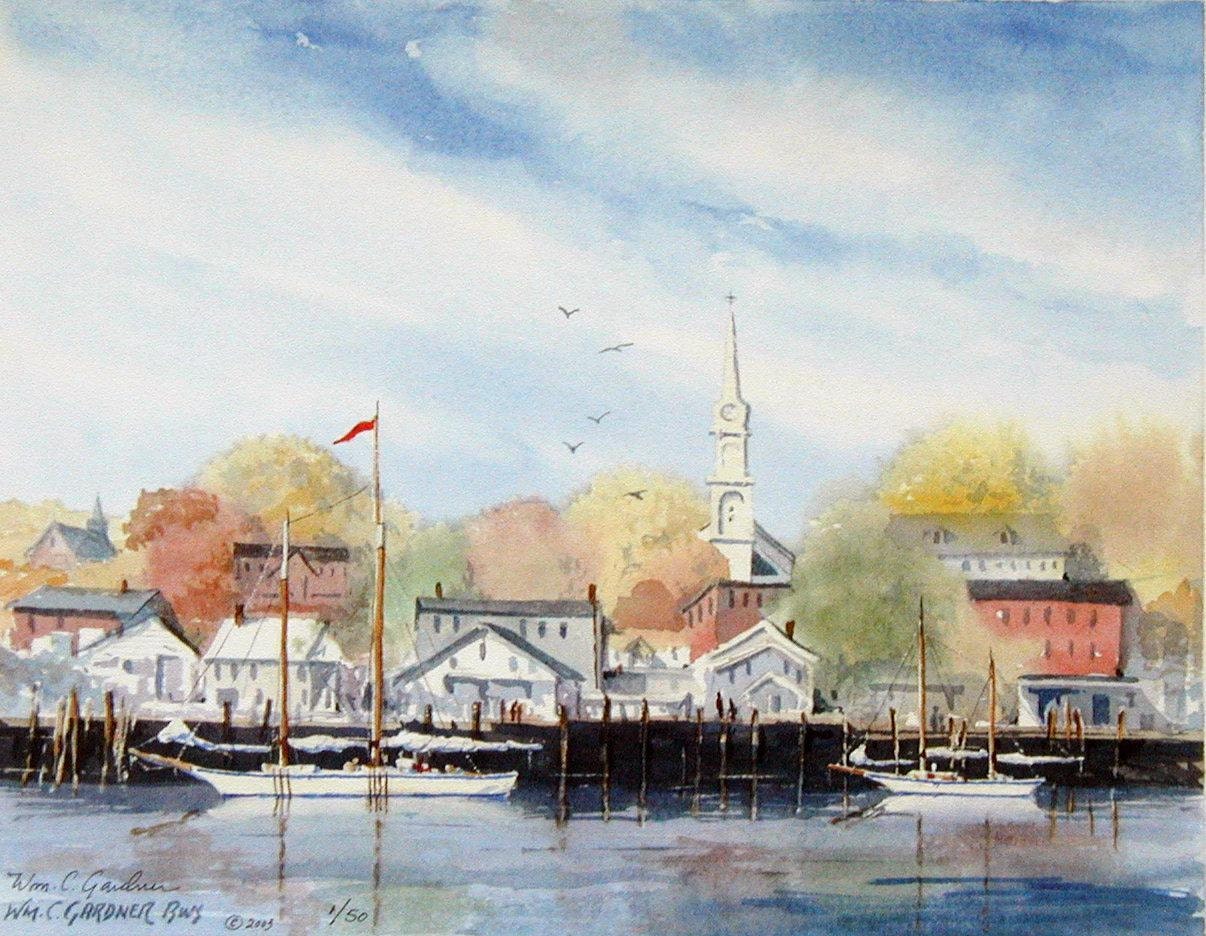 Camden Maine harbor Watercolor Limited Ed. by gardnerwatercolors