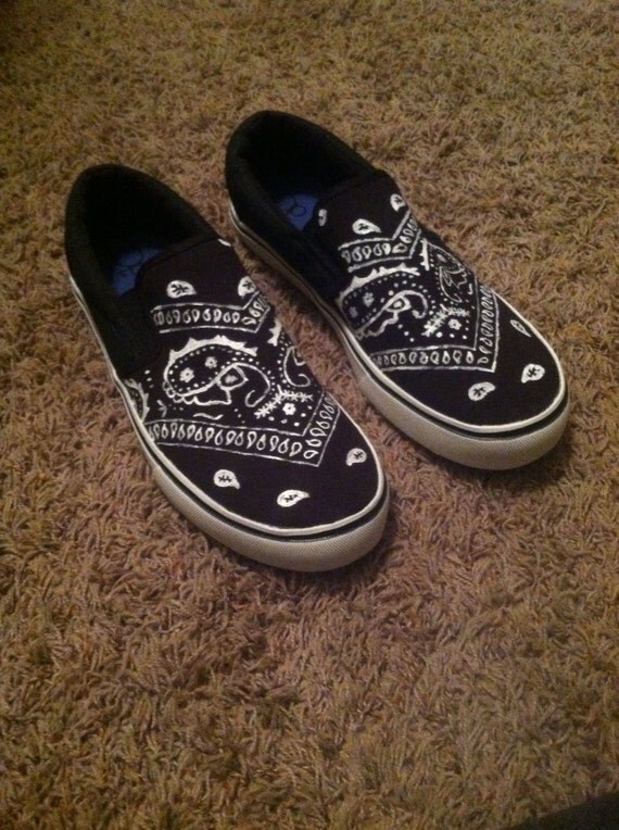 Bandana Designed Custom Shoes by SladesDesigns on Etsy