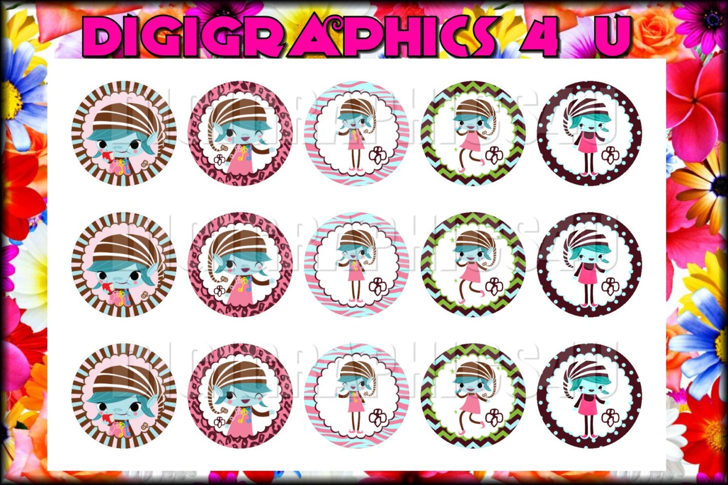 Girl Scout Brownies Elf 1 inch Bottle Cap Images by DigiGraphics4u
