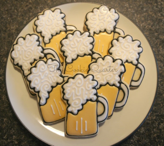 Items similar to Beer Decorated Cookies Birthday Party Cookies Party