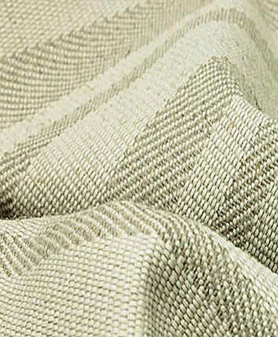 BasketWeave Upholstery Linen flax Fabric French Stripe Natural