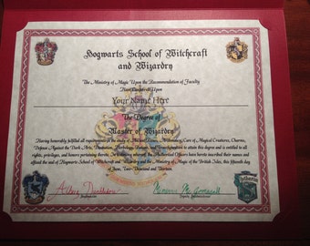Items similar to Hogwarts Diploma, Perfect for any Witch, Wizard or ...