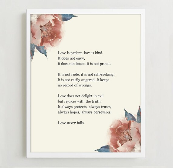 Love Is Patient Poem Printable