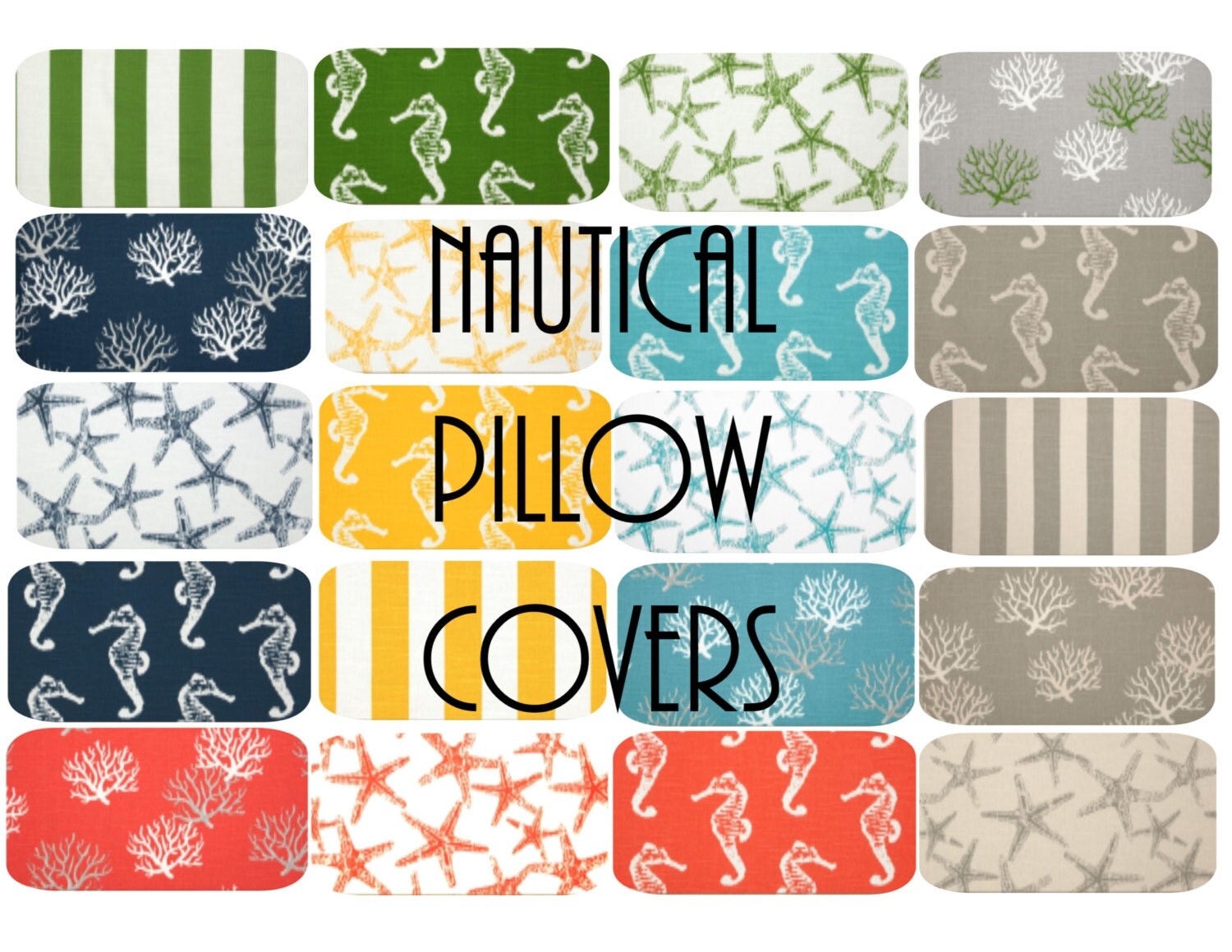 Nautical Pillow Cover 18 x 18 Mix & Match by TheSeafoamCottage