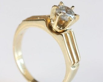 Solitaire diamond ring-Diamond Engagement Ring-Solitaire engagement diamond ring-14K Yellow Gold Ring-0.60 ct-Promise ring-For her jewelry