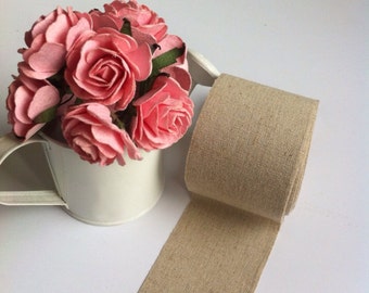 Natural FABRIC TAPE - self adhesive - 50 mm. X 2 m. - Brown color/Kraft color - Cotton tape