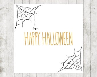 Happy Halloween 5x7 digital printable. by MintPeonyDesigns