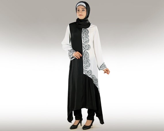 MyBatua Ara Short Abaya AY-272 Casual Wear Jilbab| Islamic Hijab Clothing| Elegant Dual Color Short Burka| Evening Party Wear Muslim Dress