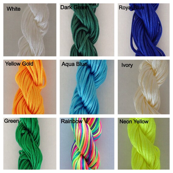Multiple Color Options Nylon Cord Braided Cord Size 1mm Length