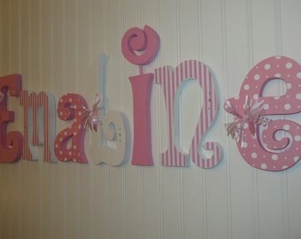 Nursery letters, Nursery wall hanging letters, Pink & White nursery decor, nursery wall letters