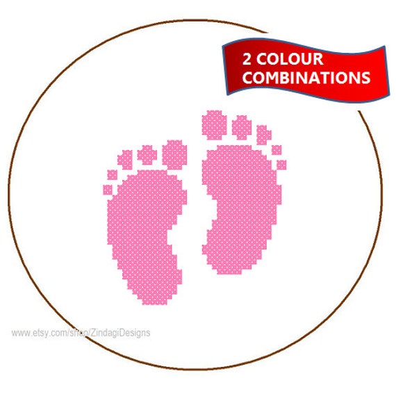 Instant Download Baby Foot prints Cross Stitch Pattern mini 2