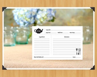 Printable Recipe Cards and Dividers DIY Instant Download