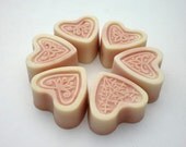 6 bars of heart soap with rose and goat milk