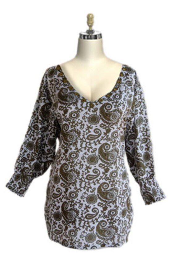 Women's Plus Size Top Cotton Tunic Top with Longer