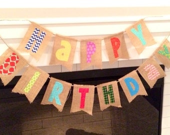 Burlap Birthday Banner