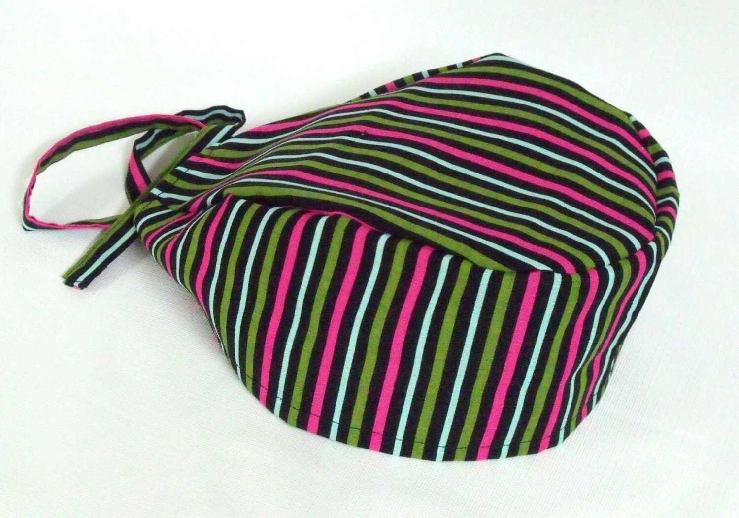 Scrub Cap Men's Tie Back Surgical Scrub Cap Stripes