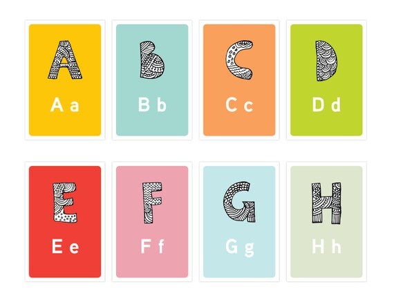 items similar to children printablediy alphabet flash