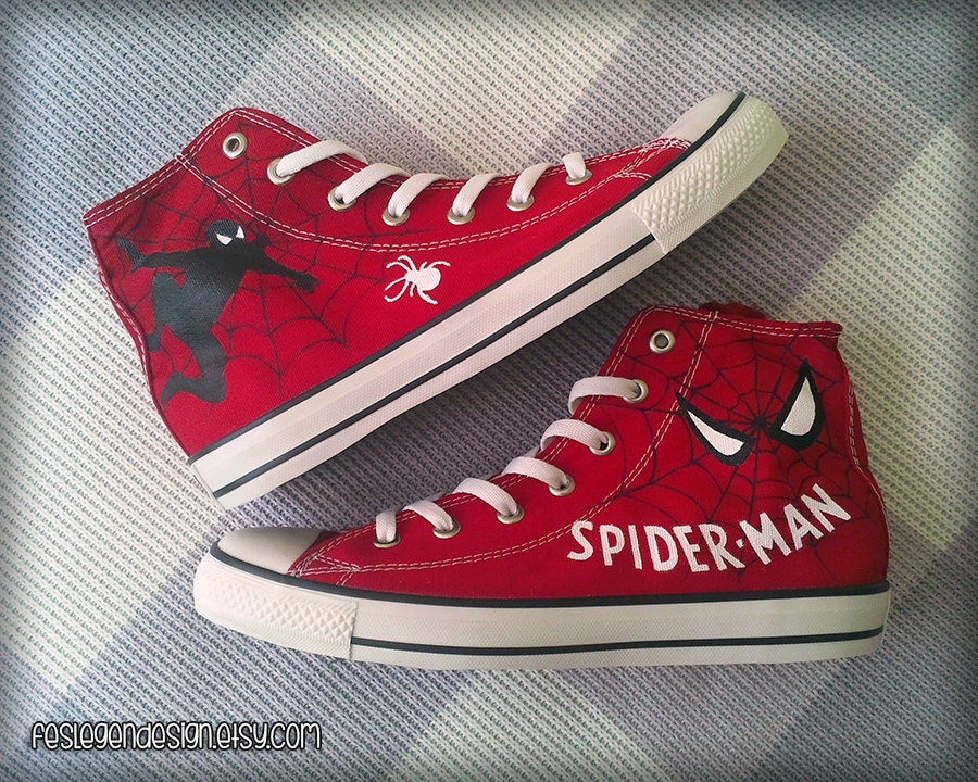 Spider-Man Custom Converse / Painted Shoes by FeslegenDesign