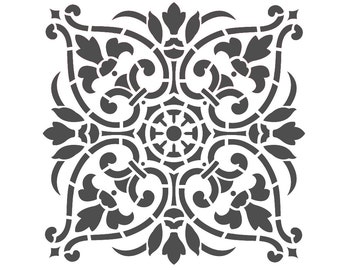 Large Wall Stencils Damask Stencil DIY Reusable Pattern Decor Faux Mural V0011