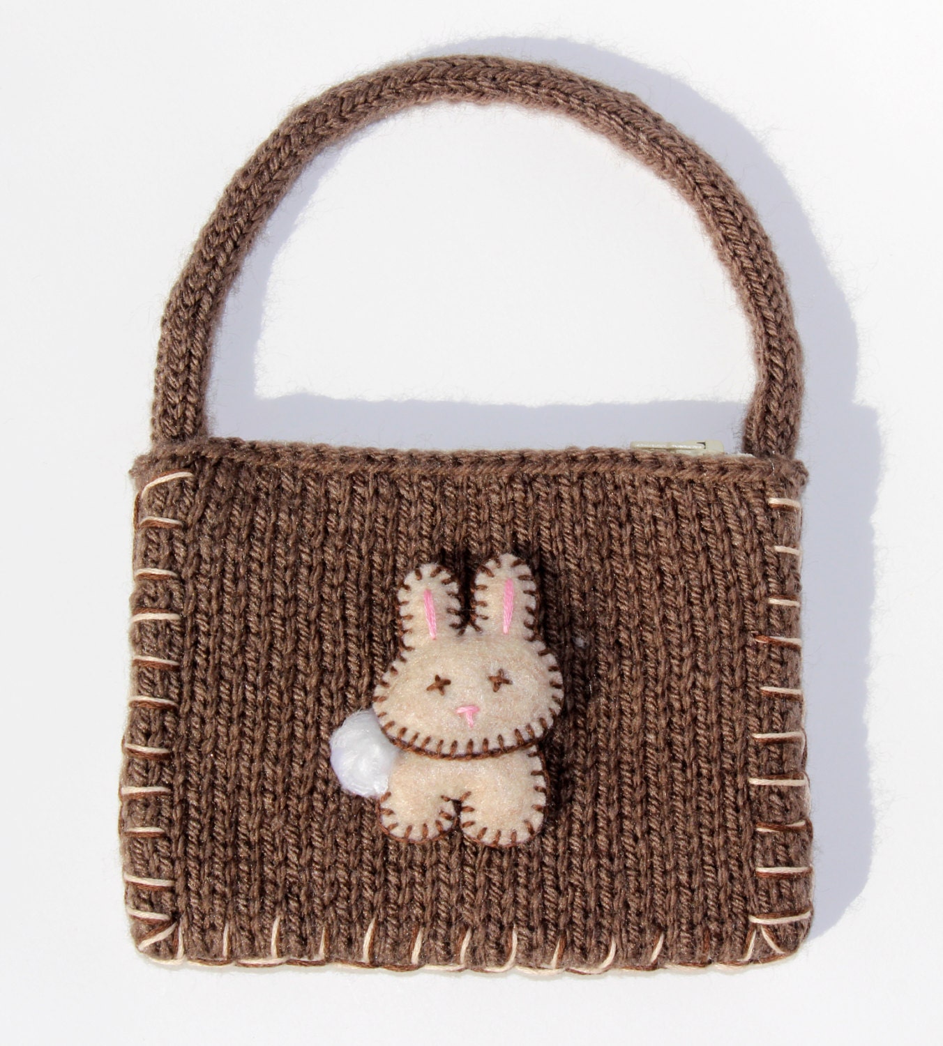 Bunny Coin Purse Easter Bunny Coin Purse Rabbit by KnitPeddler