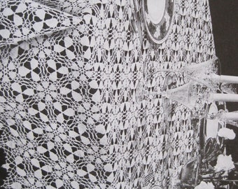 Crochet Pattern - Lacy Star Banquet Cloth - 57" x 73" - Vintage 1950's