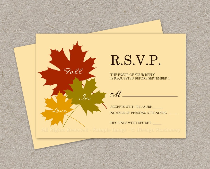 Fall Wedding Invitations And Rsvp Cards 7