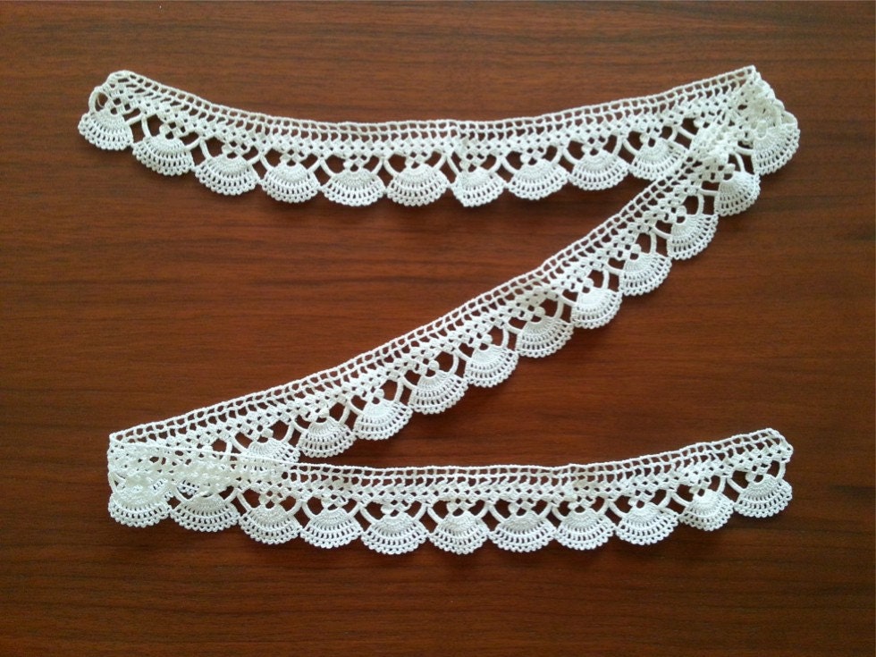 Vintage Lace Edge Crocheted Cotton Trimcrochet lace trim