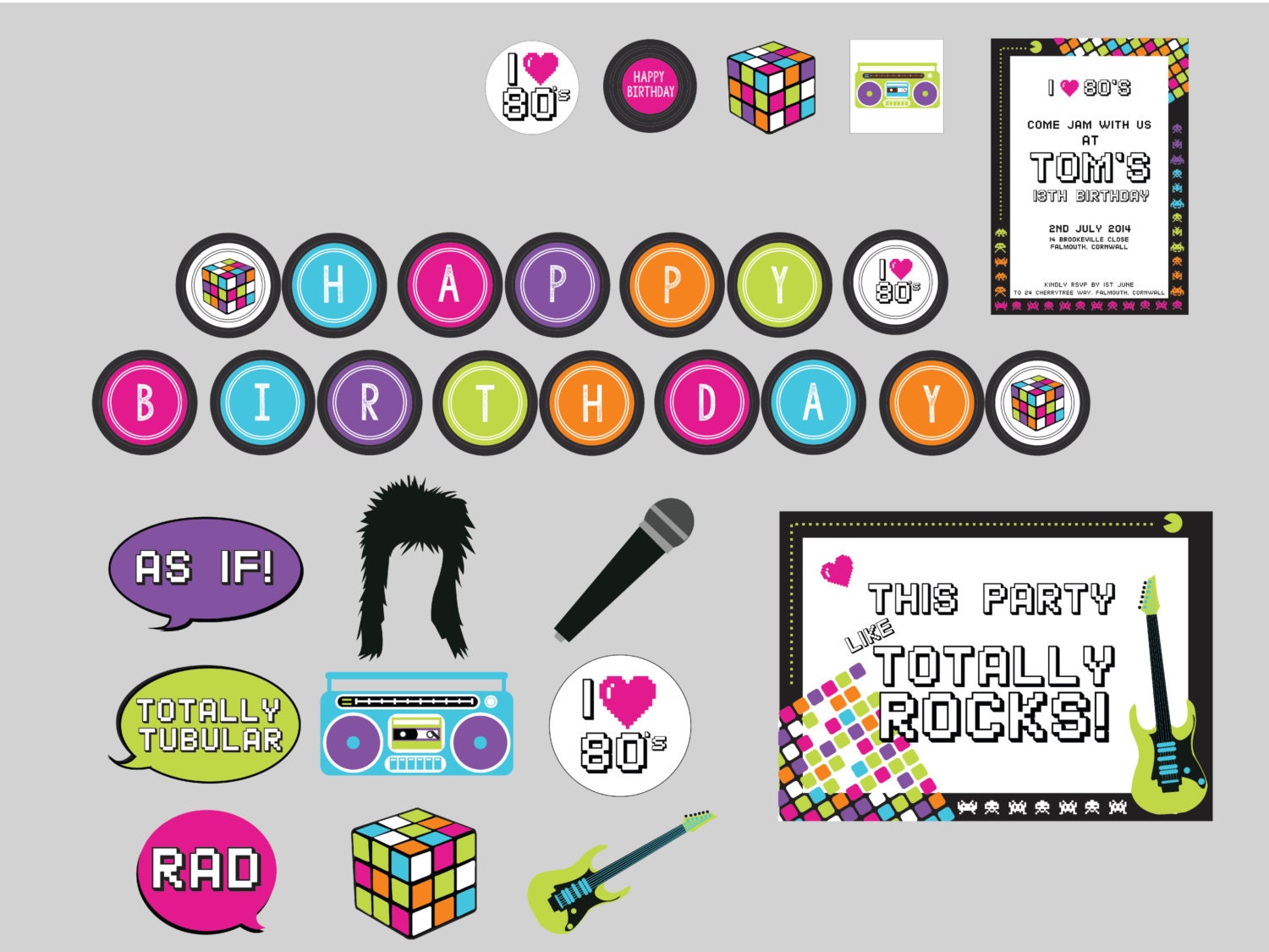 80's Party-80s Theme Birthday Party 80s Party Printables