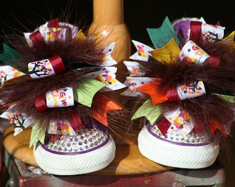 Thanksgiving Shoe Bows or Pigtail bows