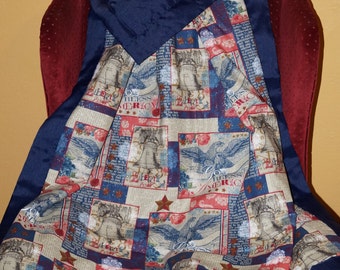 Large Patriotic lap blanket 44" x 55"