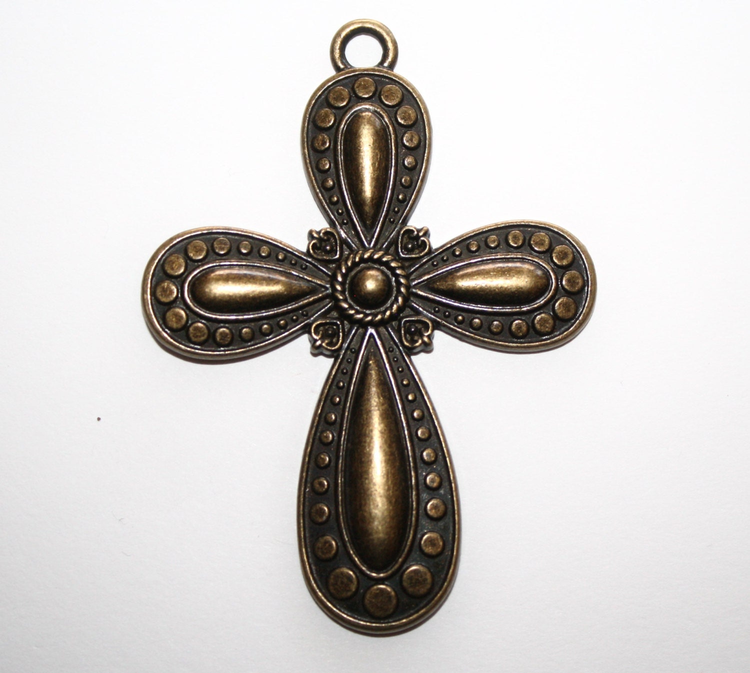 Large Antique Brass Cross Pendant 52x70mm 2ct 258