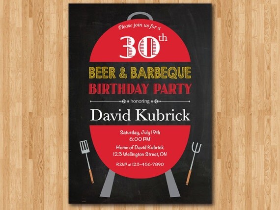 30Th Birthday Bbq Invitations 8