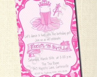 Tutus And Tiaras Birthday Party Invitations 4