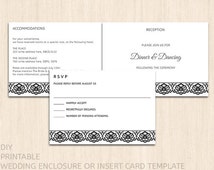 insert cards card accommodations rsvp enclosure directions reception printable popular items mplate te templates