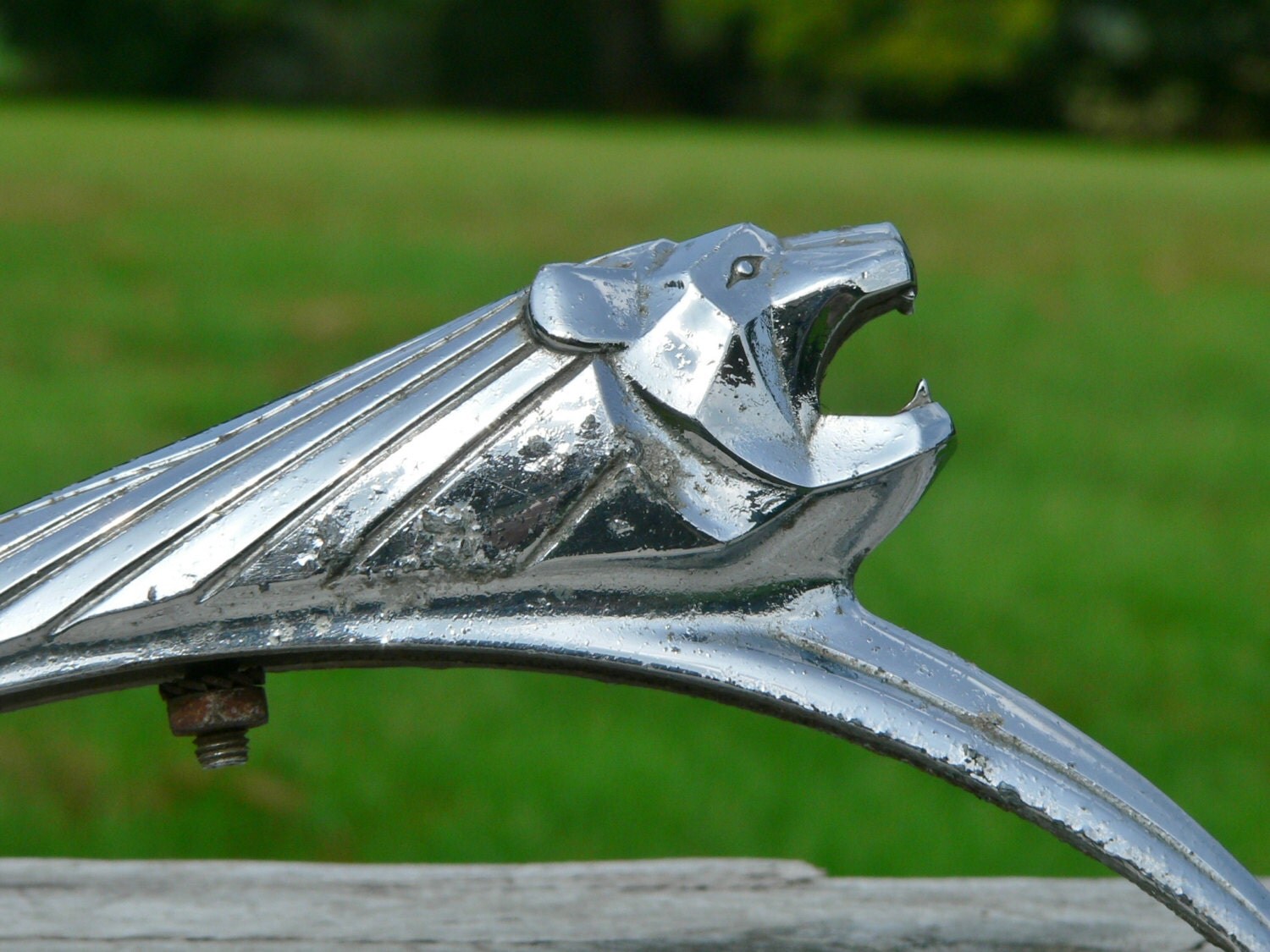 Peugeot 1950's vintage chrome car mascot / hood ornament