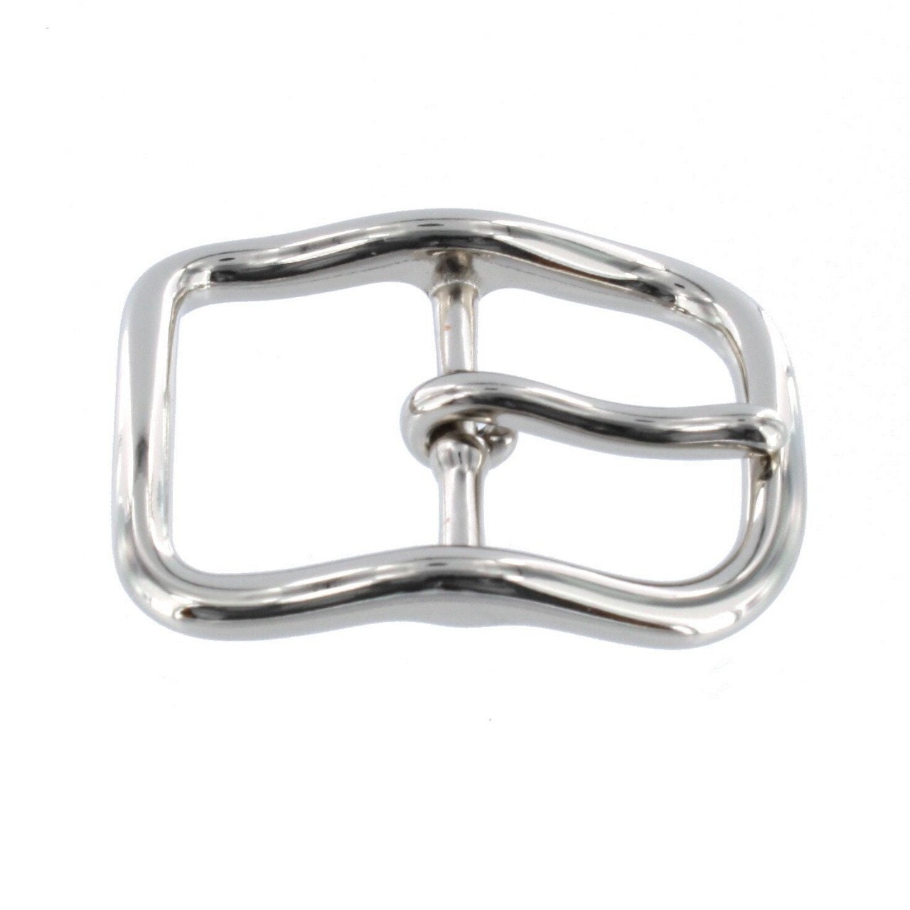 G4753 32mm Nickel Plate, Center Bar Buckle, Solid Brass from ...