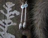 Stylish, long sterling silver dangle earrings; Hallmarked 925; early 1990s