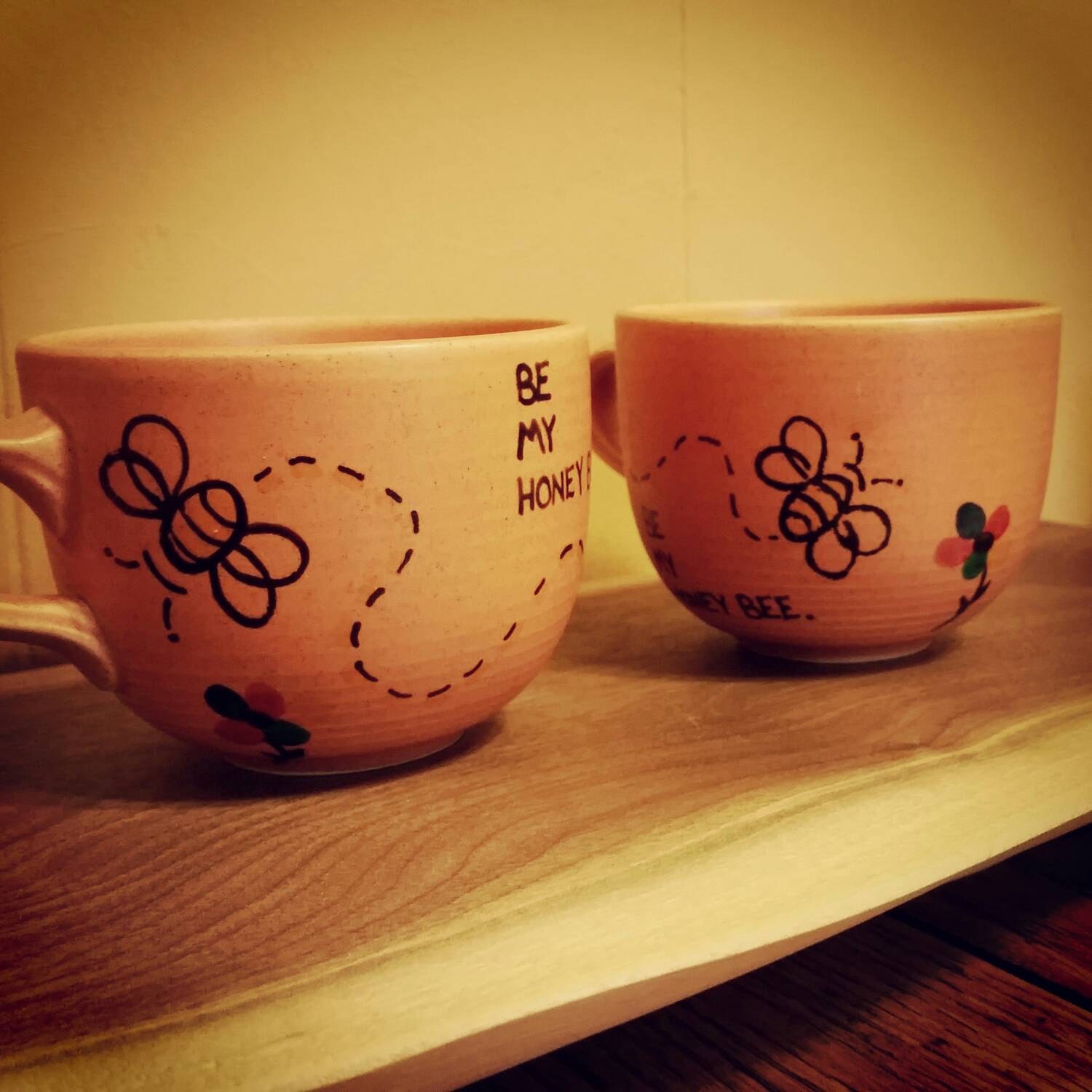Be my honey bee. Tea cup set of 2/ cup/ mug/ tea/ coffee