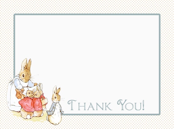 PETER RABBIT Professionally PRINTED Thank You by dgcustomdesigns