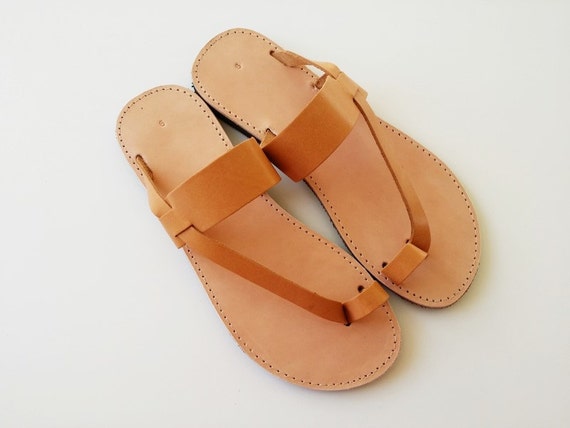 ... With Leather Stripe- Handmade Greek Sandals - Women Leather Sandals