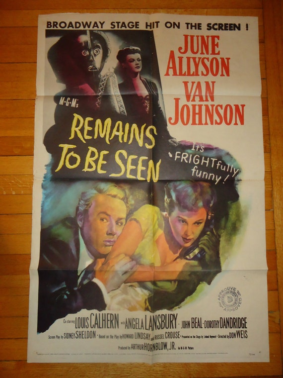 Original 1953 Remains To Be Seen One Sheet Movie Poster June
