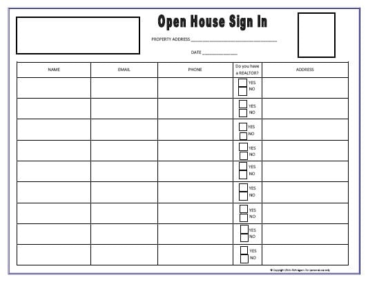 open house sign in sheet blue tools for real estate by richagent