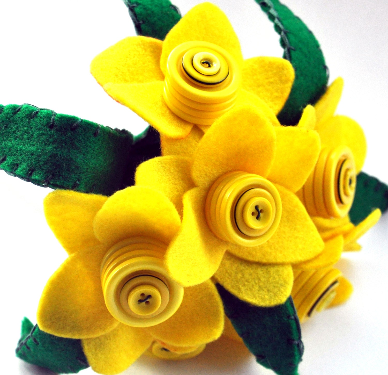 Daffodil Bouquet / Felt Flower Bouquet / Button Bouquet