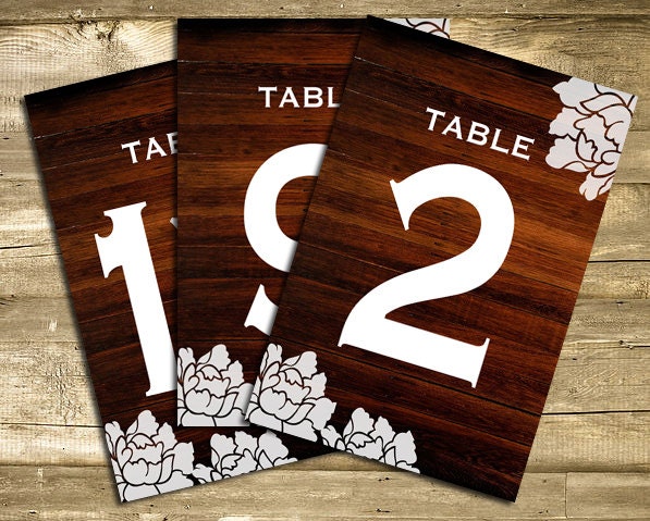 rustic wedding table numbers printable by farmhouseprintables